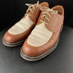 Men's Two-Tone Johnston & Murphy Saddle Shoes, Leather Uppers, 12M